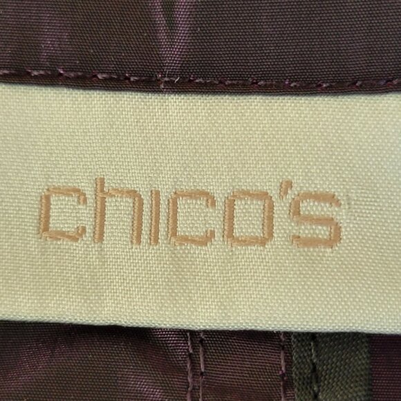 Chico's Purple Rain Windbreaker Track Jacket Metallic Size 3 (US XL 16) - Picture 10 of 11